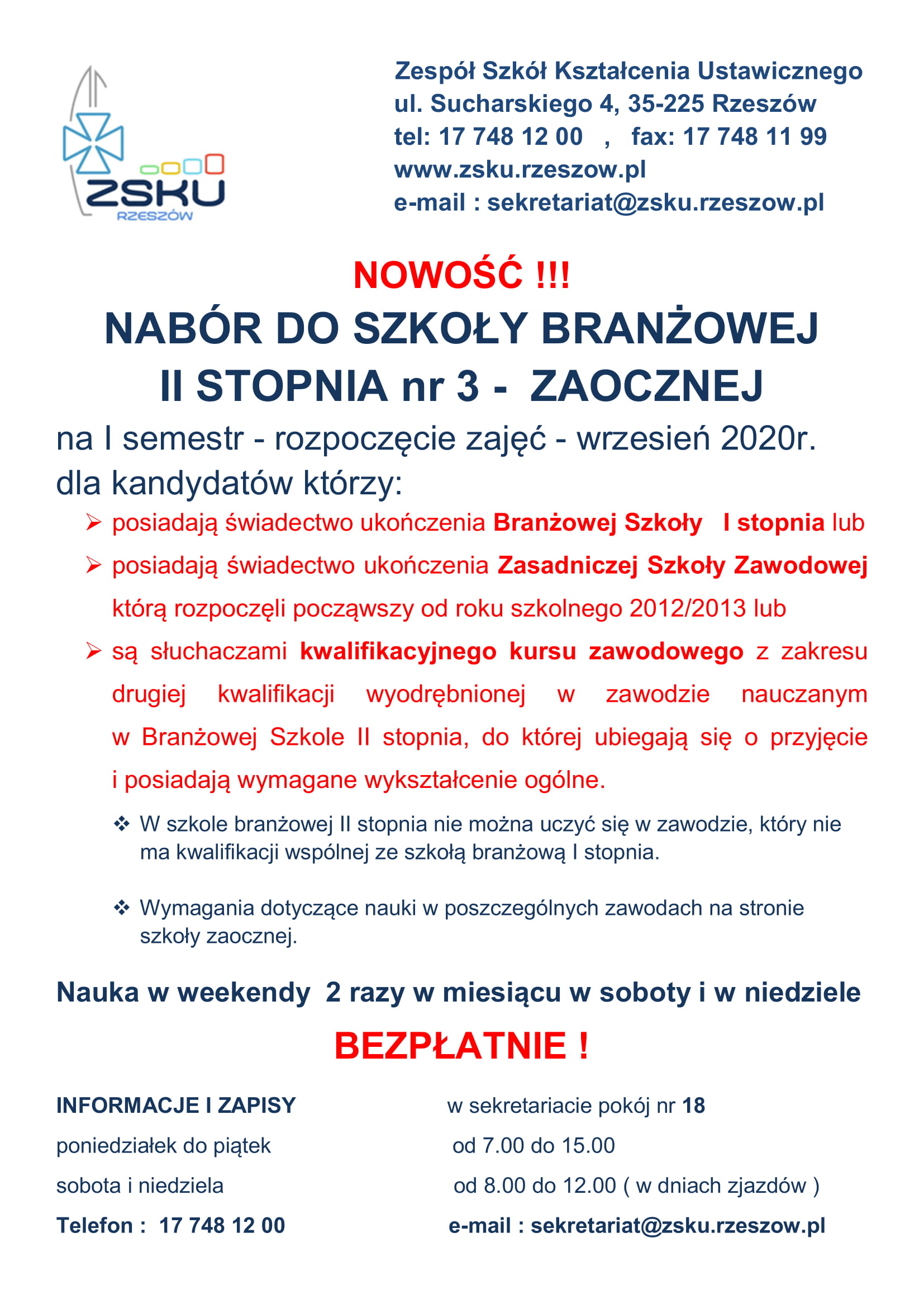 Nabor 2020 szkoła branżowa II stopnia 1