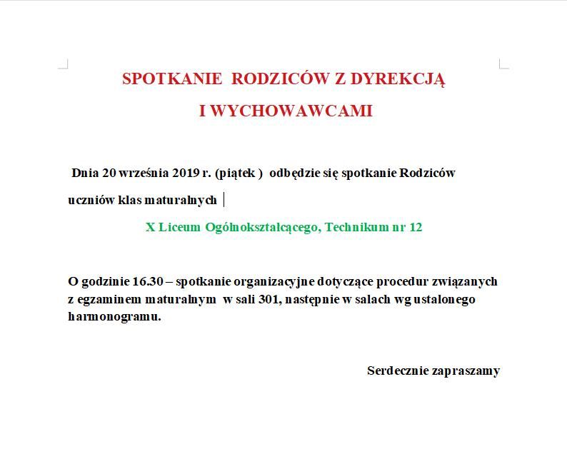 Spotkanie z rodzicami