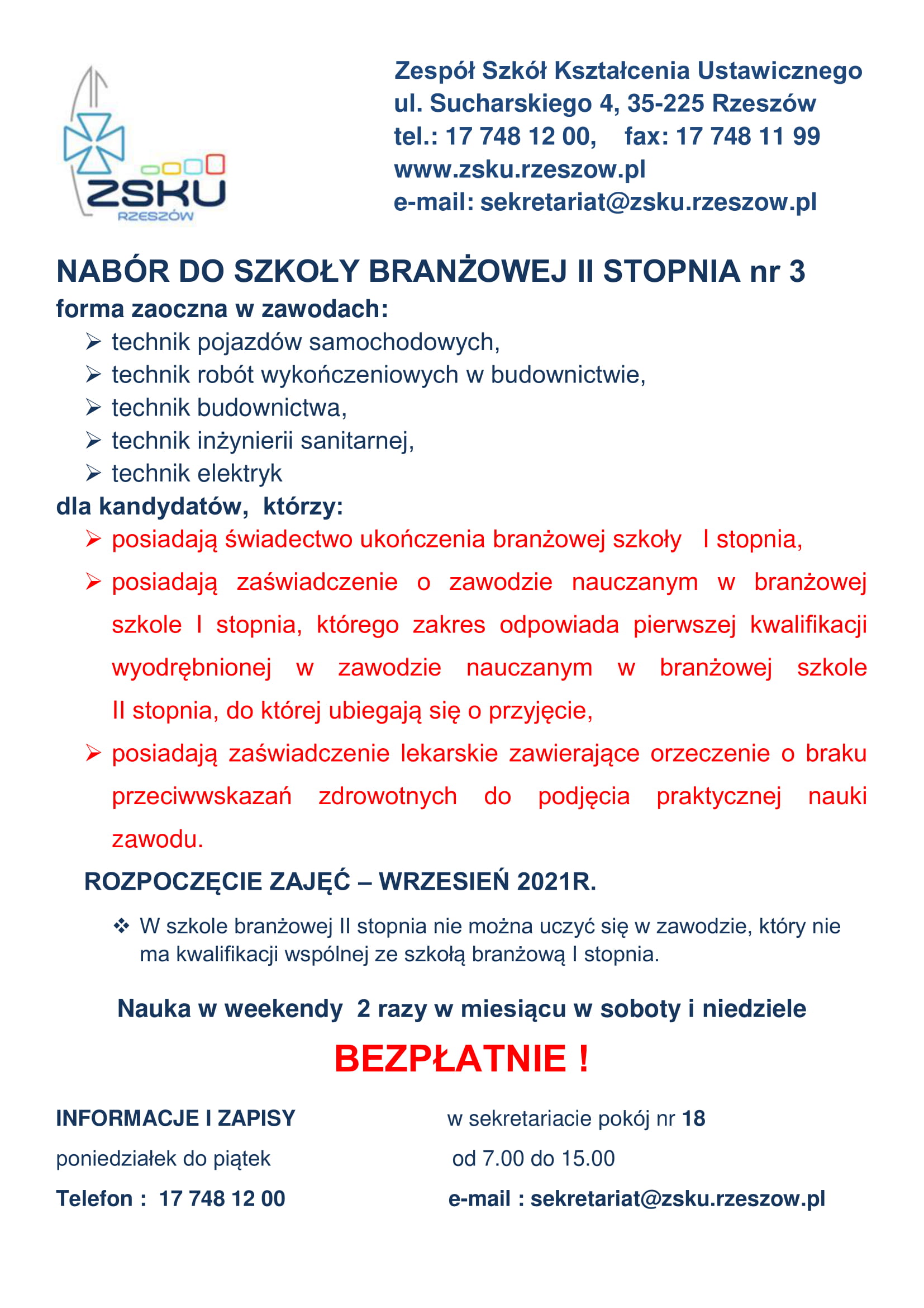 Nabor 2021 szkoła branżowa II stopnia 1